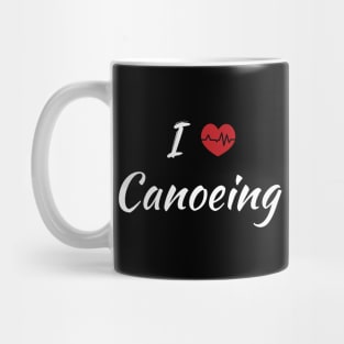 I Love Canoeing Cute Red Heart Mug